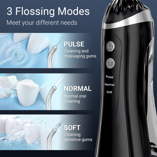 Oral Dental Water Flosser for Teeth | Black - Image 6