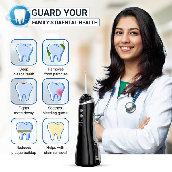 Oral Dental Water Flosser for Teeth | Black - Image 5