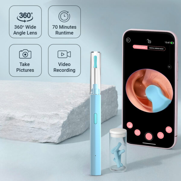 Ear Wax Removal Tool Kit with HD Camera | Blue - Image 7